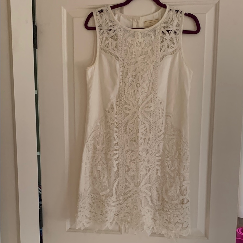 Anthropologie White Lace Dress
